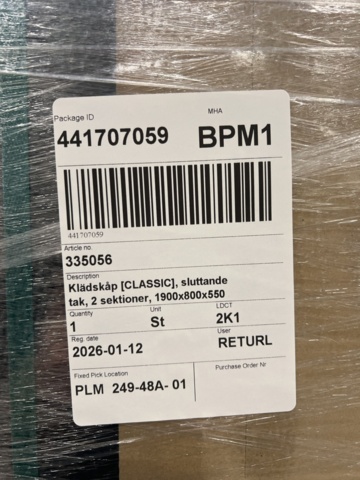 1478480-5 Wardrobe CLASSIC, 2 sections