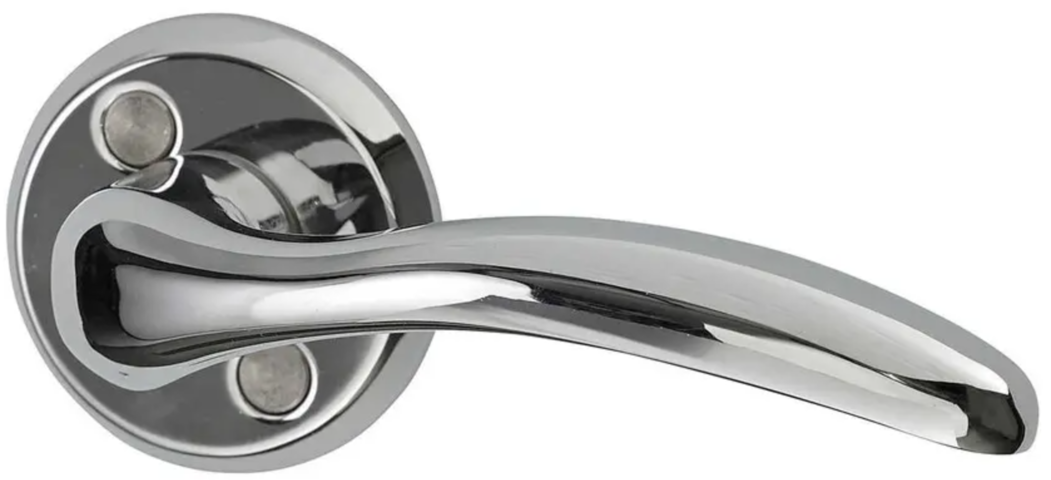 1478764-1 Innerdörrhandtag, 8 st– Hvid, krom