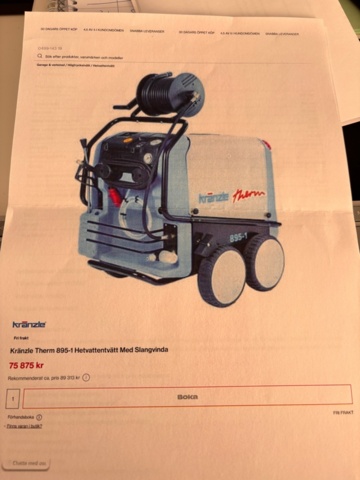 1444933-10 Hot water washer Kränzle Therm 895 (with hose reel)