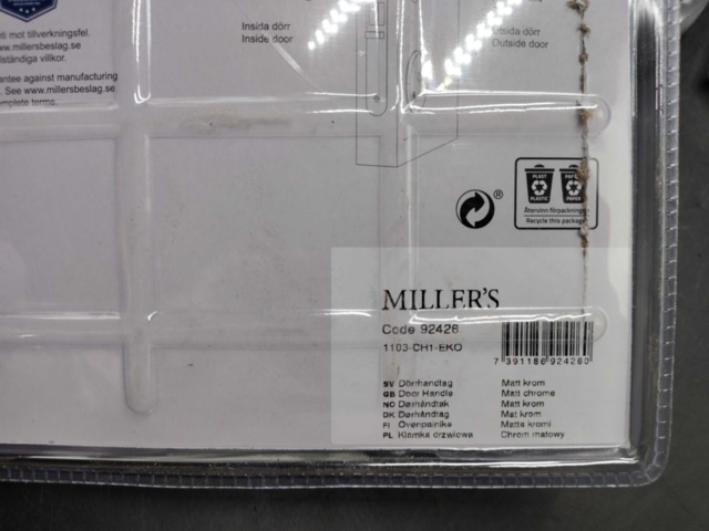 1463630-3 Innerdörrhandtag, 8 st - Millers, matt krom