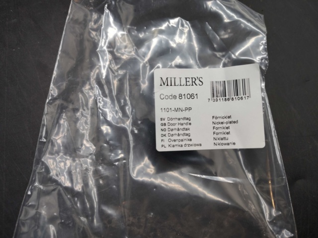 1463631-4 Interior door handles, 9 pcs - Millers, nickel plated