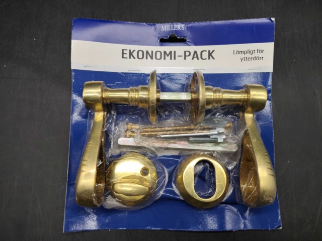 1463612-1 Exterior door handles 4 pcs – Millers, shiny brass