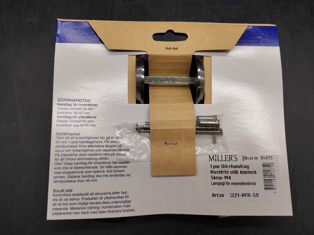 1479621-2 Door handles 8 pcs – Millers, stainless steel