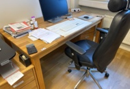 1454872 Office furniture with accessories - desk, office chair, shelves, filing cabinets and whiteboard