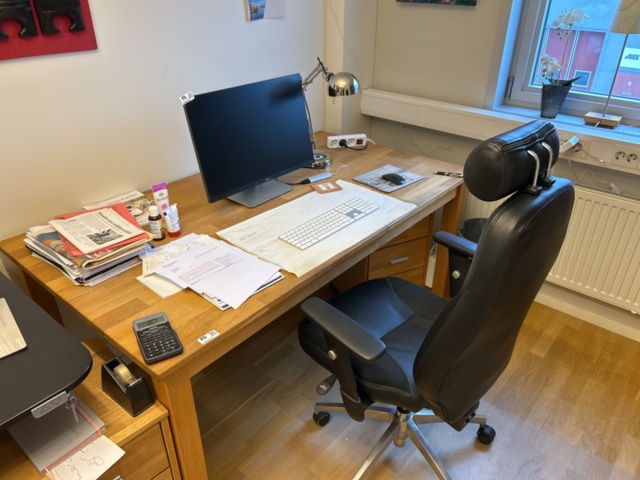 1454872-2 Office furniture with accessories - desk, office chair, shelves, filing cabinets and whiteboard