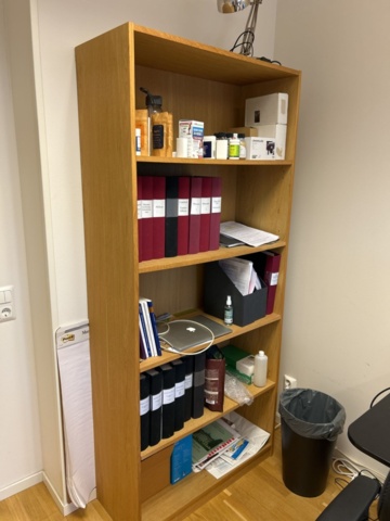 1454872-4 Office furniture with accessories - desk, office chair, shelves, filing cabinets and whiteboard