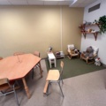 1424075-2 Playroom with furniture and toys - table, chairs, play kitchen, children's armchairs, storage