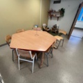 1424075-8 Playroom with furniture and toys - table, chairs, play kitchen, children's armchairs, storage