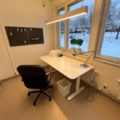 1424076-2 Office room with furniture - electric desk, meeting table, chairs, storage