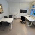 1424076-1 Office room with furniture - electric desk, meeting table, chairs, storage