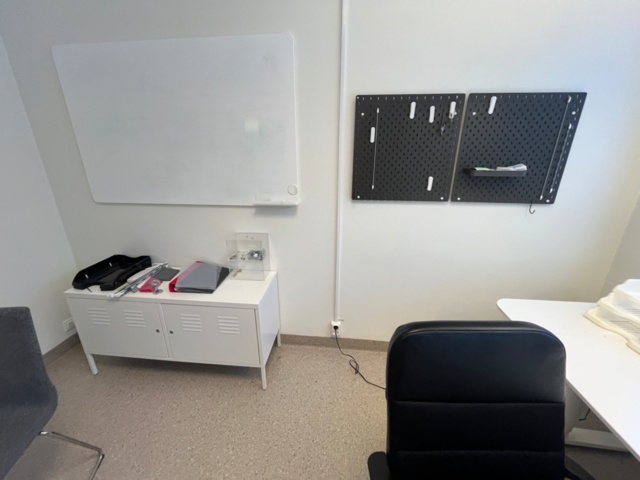 1424076-5 Office room with furniture - electric desk, meeting table, chairs, storage