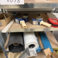 1454905-3 Collection of shelves, bench and various office and consumable materials