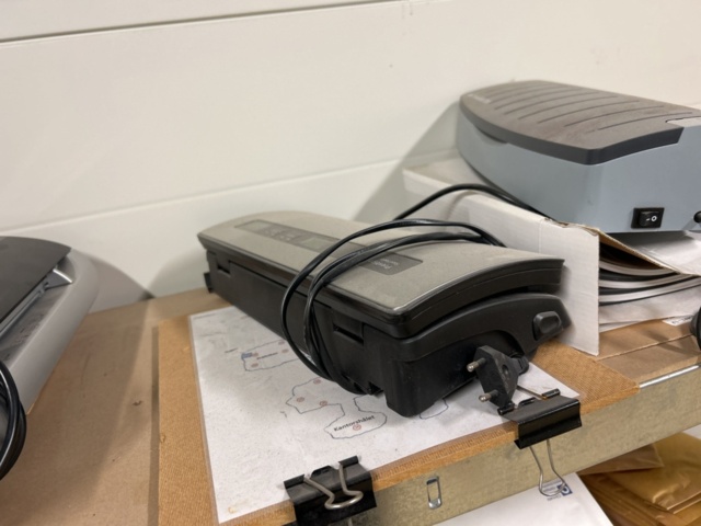 1454905-7 Collection of shelves, bench and various office and consumable materials