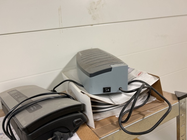 1454905-9 Collection of shelves, bench and various office and consumable materials