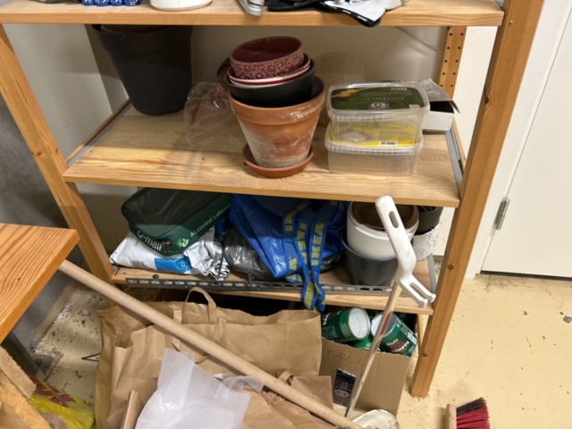 1454905-13 Collection of shelves, bench and various office and consumable materials