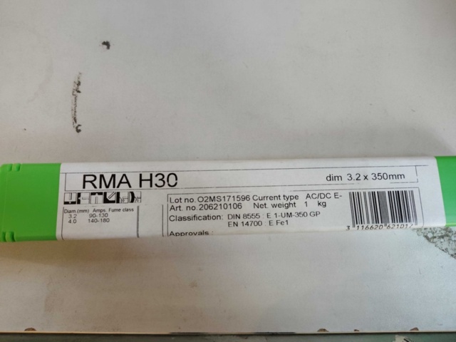 1480077-3 Welding electrode, 10 pcs 1 kg – Luna, RMA H30, rutile basic coating