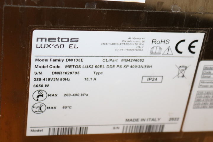 1416783-11 Diskanläggning Metos Master Lux2 60 Family DW135 E -2022