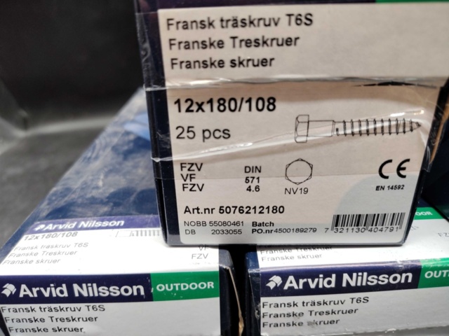 1480345-4 French wood screw, 150 pcs, Arvid Nilsson – 12x180/108, outdoor