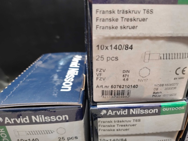 1480335-4 Träskruv, 225 st – Arvid Nilsson, fransk träskruv T6S utomhus
