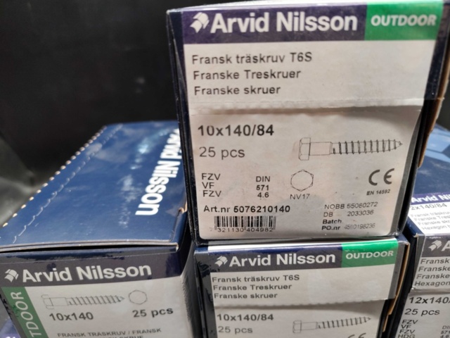 1480336-4 Träskruv, 225 st – Arvid Nilsson, fransk träskruv T6S utomhus
