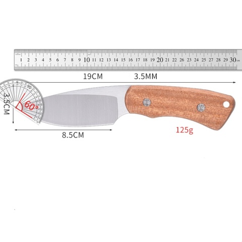 1480500-1 Jakt/Campingkniv - 4Cr14 - 8,5 cm blad - Trähandtag - Fri frakt