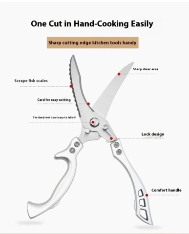 1480564-6 3 pcs Professional kitchen scissors for chicken and bones – 25 cm - Free shipping