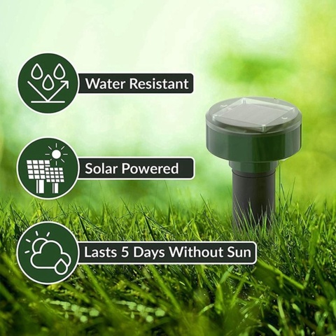 1480567-6 Solar-powered Rodent Repellent Octagon – 4-pack ultrasound & vibration - Free shipping