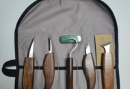 1480576 5-piece Wood Carving Set with Walnut Handle - Free Shipping