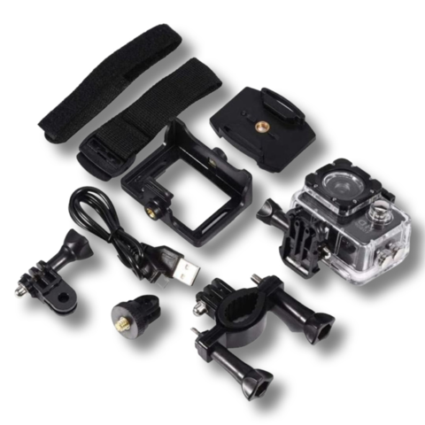 1480661-5 2 pcs Action Cameras 1080P Waterproof with Accessories Beige - Free shipping