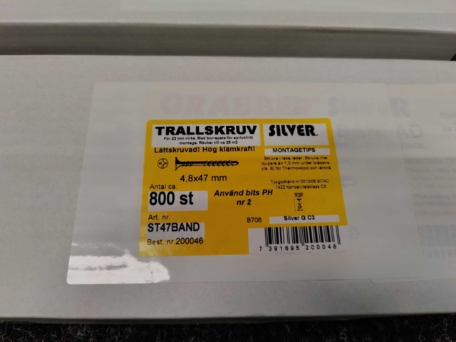 1480783-3 Ca 8000 st Trallskruv bandad 4,8x47mm