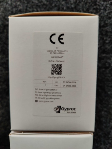 1480809-4 Ca 6000 st Gipsskruv Gyproc QSTR 35 Quick Hvid 3,9x35mm