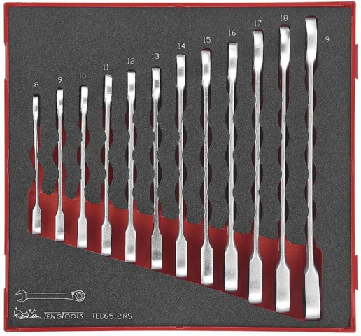 1481241-1 U-ring ratchet wrench set – Teng Tools, straight wrenches, EVA