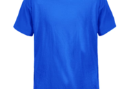 1480374 T-shirt, 30 st - Fristads, blå, stl M, utan sidsömmar, ribbstickad halskant