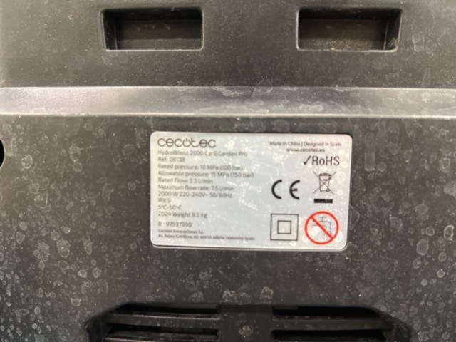 1481327-6 High-pressure washer Cecotec hydroboost 2000