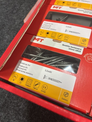 1481473-4 800 pcs Wood screws MFT 5.0x90mm stainless steel