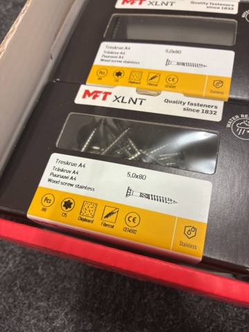 1481483-4 800 st Träskruv MFT 5,0x80mm rostfri