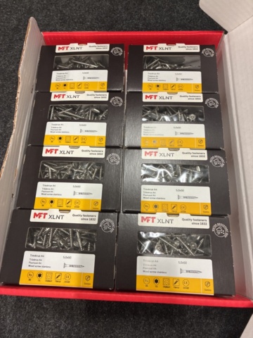 1481497-3 1600 pcs Wood screws MFT 5.0x50mm stainless steel
