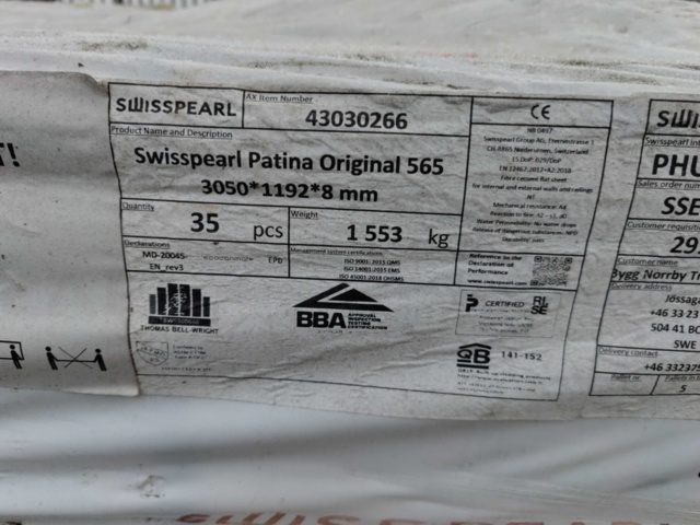 1094740-3 70 st Swisspearl Patina 565 8x1192x3050 mm