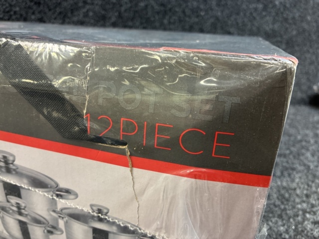 1466018-4 Stainless steel frying pan and cookware set with lid – 12 pieces