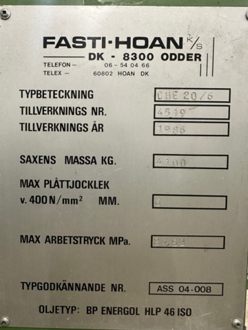 1430324-6 Grading scissors Fasti-Hoan CHE 20/6 (2000x6mm)