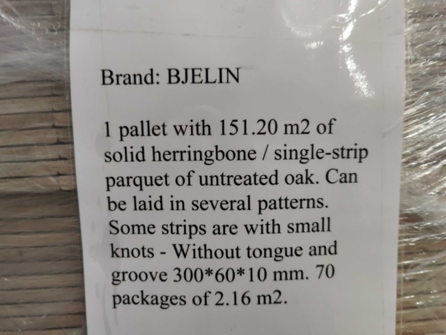 1481615-10 Massiv Fiskbens-/enstavsparkett Ek Bjelin Rustic 300x60x10 mm (ca 151,20 kvm)