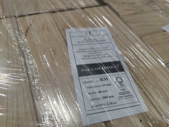 1481616-10 Solid herringbone/single-strip parquet Oak Bjelin Rustic 300x60x10 mm (approx. 151.20 sq m)
