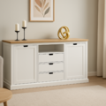 1481918-1 Fårö sideboard - White / Oiled oak