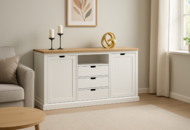 1481918 Fårö sideboard - White / Oiled oak
