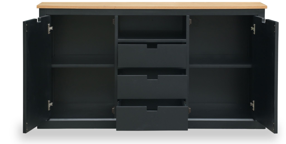 1481919-2 Fårö sideboard - Black / Oiled oak