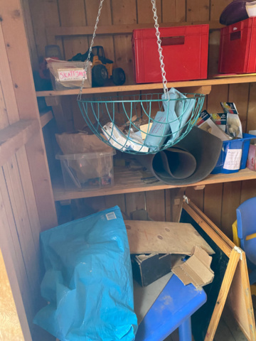 1482006-7 Toys and objects in storage in the yard