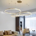 1482010-1 LED PENDANT – CIRCLES 60 | Modern dimbar guldfärgad LED-taklampa med fjärrkontroll - Fri frakt