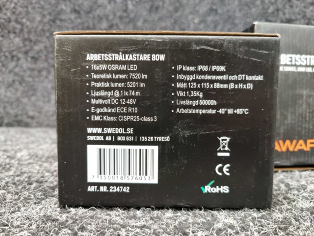 1428278-2 2 st Arbetsstrålkastare LED 80W Award