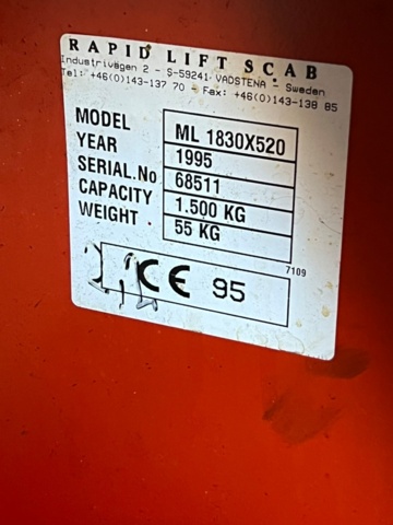 1426506-2 Palldragare 1500 kg