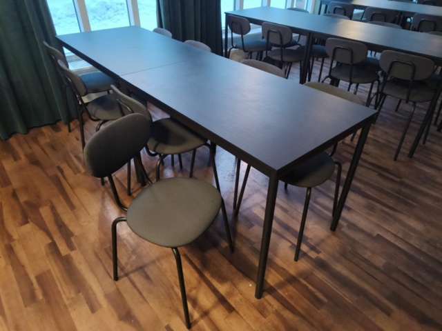 1401293-2 Eight tables with matching chairs